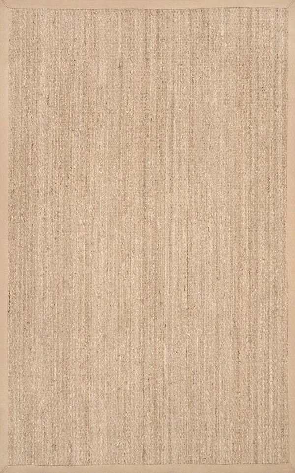 nuLOOM Elijah Seagrass with Border Beige 8 ft. Square Rug
