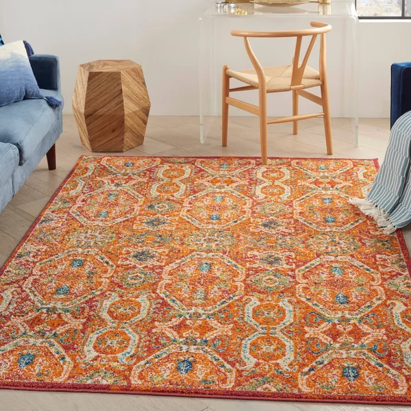 Nourison Allur ALR05 Area Rug, Red Multicolor, 9& x 12&