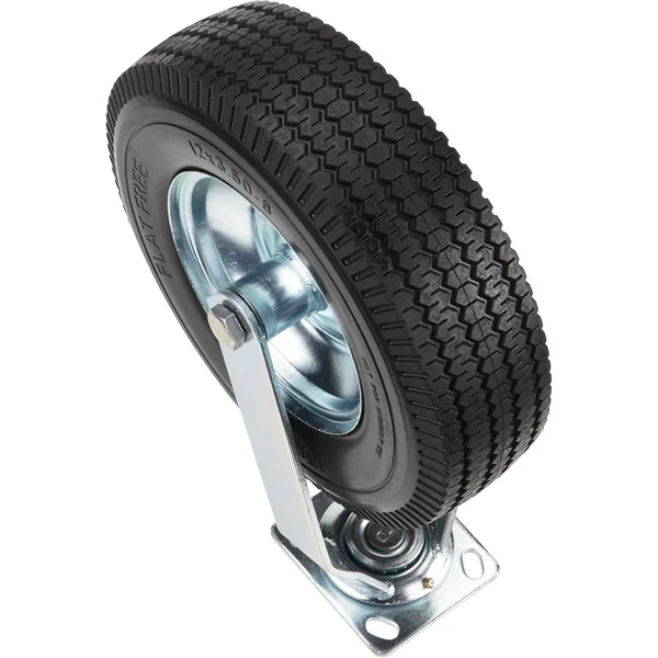 Strongway 12inch Swivel Flat-Free Solid Polyurethane Caster - 450-Lb. Capacity - Sawtooth Tread 22207008