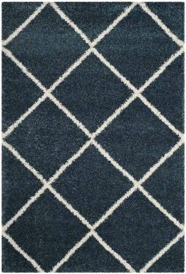 Safavieh 11& x 15& Hudson Shag SGH281L Hudson Shag 281 Slate Blue - Ivory Rug