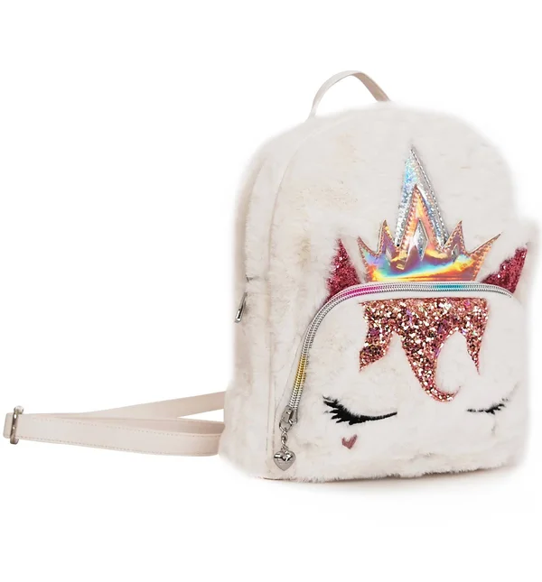 OMG! Accessories Queen Miss Gwen Plush Unicorn Mini Backpack - White
