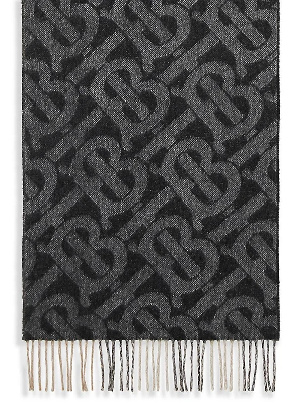 Burberry Reversible Check Monogram Cashmere Scarf