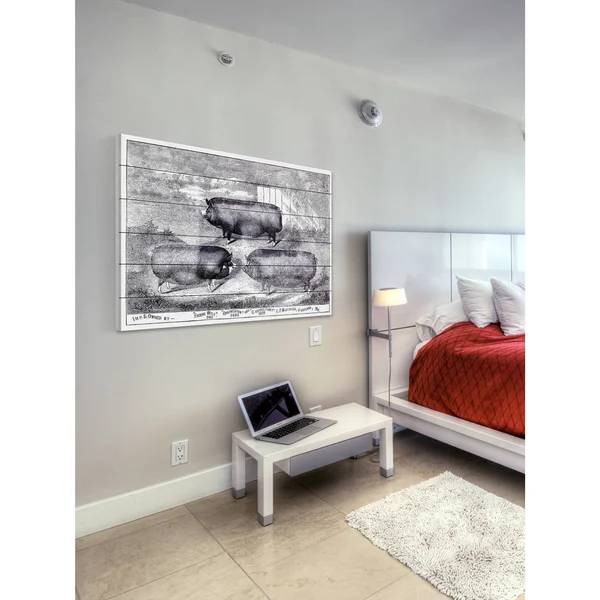 Marmont Hill Evening Walk Painting Print on White Wood - 24x22 H x 36x22 W