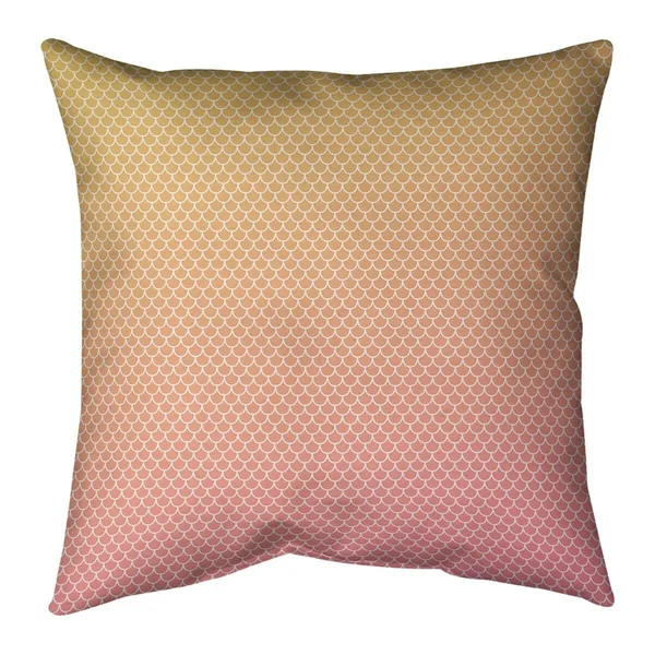 Porch & den Alsea Mermaid Scales Throw Pillow - 14 x 14 - Sunset Ombre - Polyester