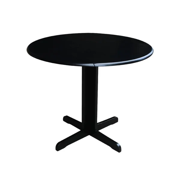 International Concepts 36x22 Dual Drop Leaf Table with 2 San Remo Chairs, Black