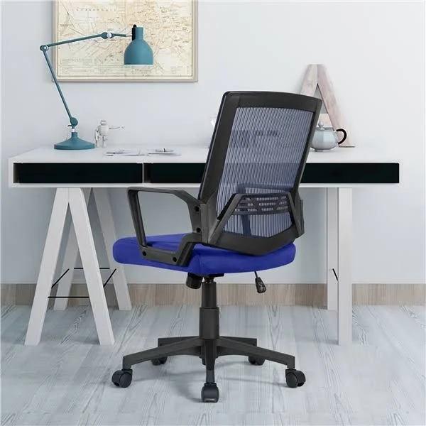 Easyfashion Mid-Back Mesh Office Chair Ergonomic Computer Chair, Blue