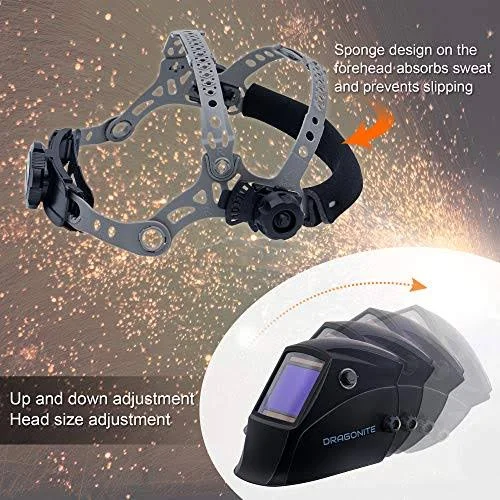 Dragonite Auto Darkening Welding Helmet - Large Viewing Welding Hood, True Color Welder Mask Wide Shade 4/5-8/9-13 for TIG MIG Ar
