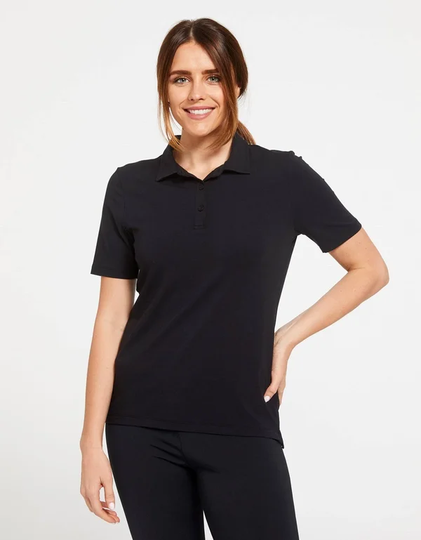 UPF 50+ Sun Protective Polo Shirt for Women, Sensitive Fabric Light Grey Marle