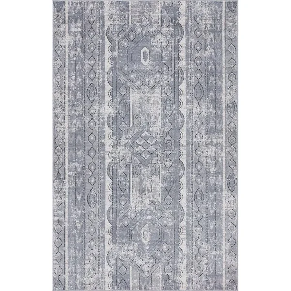 Unique Loom 3147195 5 x 8 ft. Depoe Portland Rectangular Rug Gray