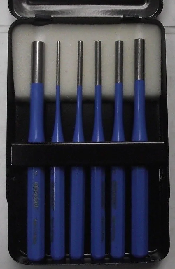 Gedore 3014320 Pin Punch Set 6 Pcs in Metal Case Germany