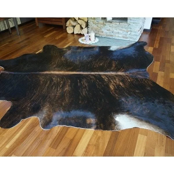 Pergamino Brindle Dark Cowhide Rug Large (Dark Brown/Black)