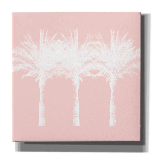 Epic Graffiti 'White and Pink Palm Trees' by Linda Woods, Canvas Wall Art, 18 inchx18 inch, Size: 18 x 18