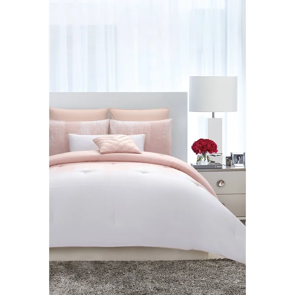 Vince Camuto Lyon Comforter Set - Pink - Twin XL - Blush