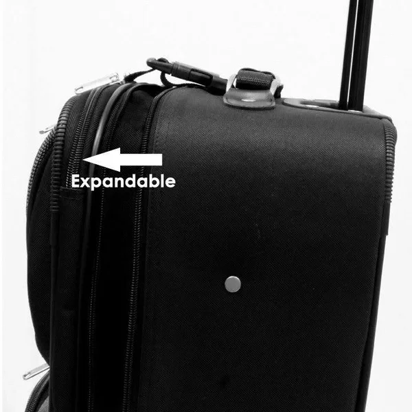 Traveler&s Choice Travel Select Amsterdam 4-Piece Expandable Luggage Set, Navy/Black