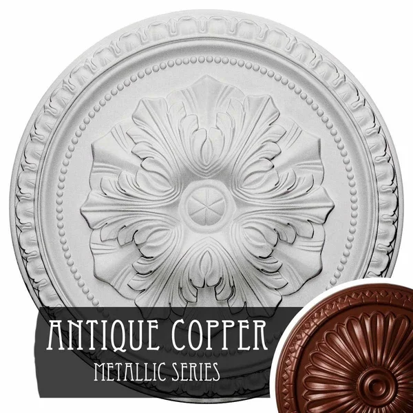 18x22OD x 1 3/8x22P Richmond Ceiling Medallion (Fits Canopies Up to 2 5/8x22), Hand-Painted Pewter