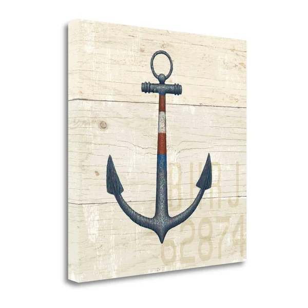 Tangletown Fine Art 'Nautique III' by James Wiens Painting Print on Wrapped Canvas - Beige