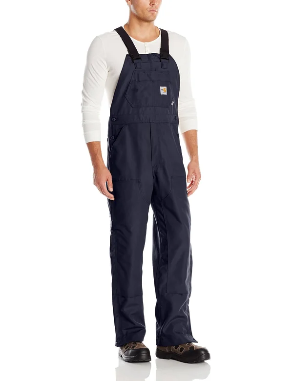 Carhartt Men's Flame Resistant Duck Bib Overall - 101627, Dark Navy