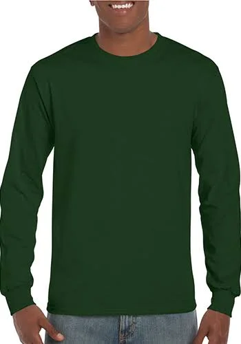 Forest Green Custom Printed Gildan Long Sleeve T Shirts (Forest Green - Sample)