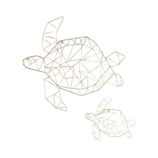 Cyan Soft Shell Wall Art - Gold - 10391