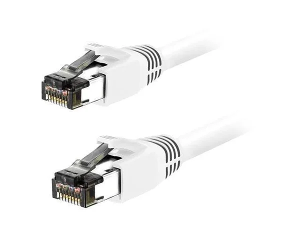 Nippon Labs Cat8 Ethernet Cable 50 Feet - White - 2GHz, 40G, 24AWG, S/FTP - Shiel