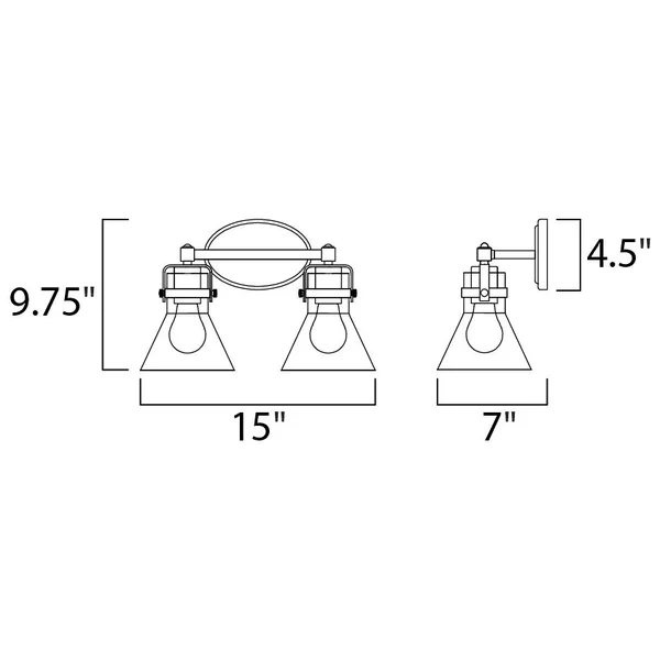 Maxim Lighting 26112CDPC/BUI Seafarer 2 Light Bath Vanity Polished