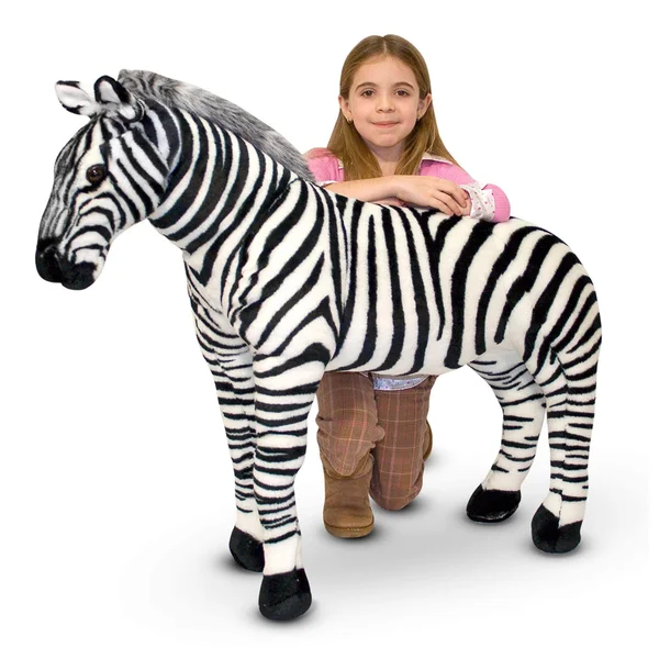 Melissa & Doug - Zebra Giant Stuffed Animal - black, white