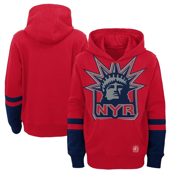 New York Rangers Youth Red Special Edition Big Logo Pullover Hoodie Size: Medium