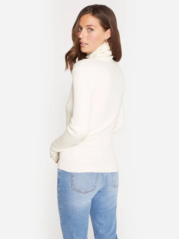 J.Mclaughlin Women's Arlette Turtleneck White Solid, Size Medium