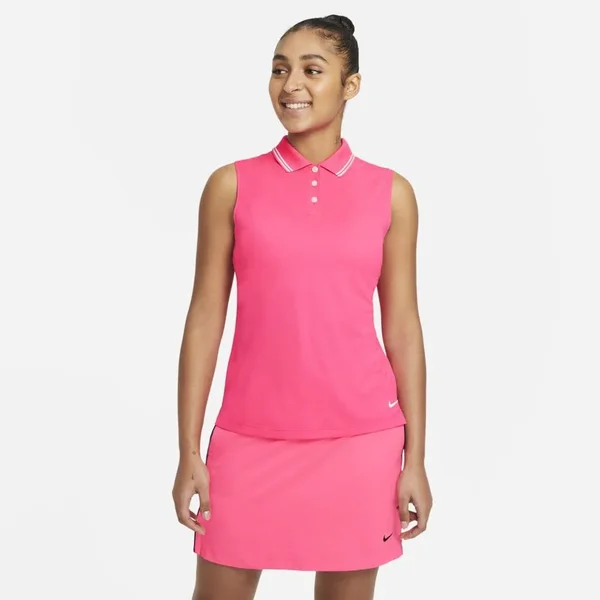 Nike Women's Dri-Fit Victory Sleeveless Golf Polo, XL, Hyper Pink