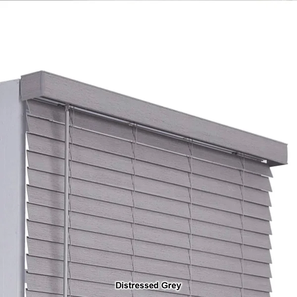 2in. Cordless Distressed Faux Wood Blinds Distressed Umber