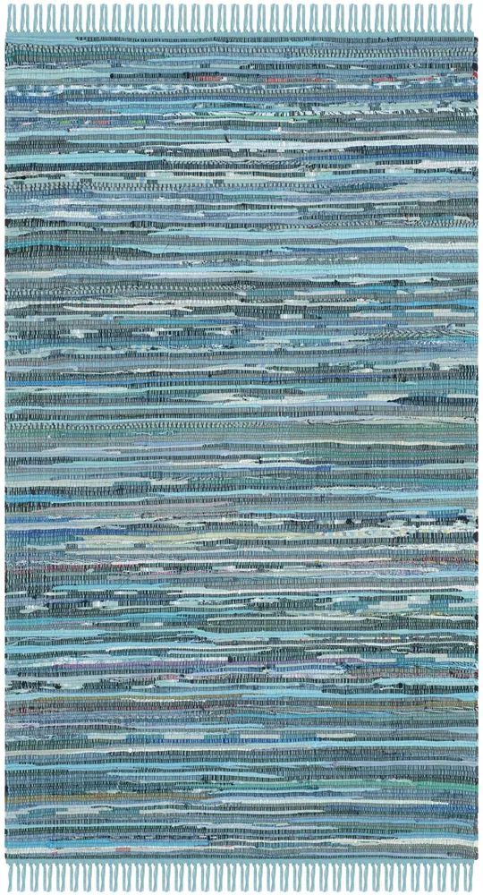 Safavieh Rag Rug RAR121B 2&3x22 x 14&0x22 Runner Blue - Multi Area Rug