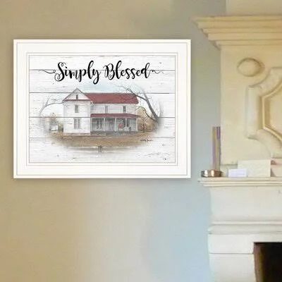 'Simply Blessed' by Billy Jacobs - Picture Frame Painting Print on Paper August Grove Format: White Framed