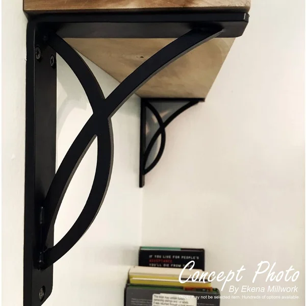 1 1/2x22W x 12x22D x 15x22H Bradford Wrought Iron BRACKET, (Single Center brace), Antiqued Brass