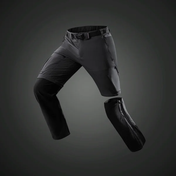 Forclaz Men's Trek 500, Convertible Hiking Pants in Carbon Gray, Size W42 L34