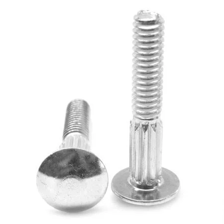 1/4-20 x 1 1/4 Coarse Thread Rib Neck Carriage Bolt Low Carbon Steel Zinc Plated Pk 1500