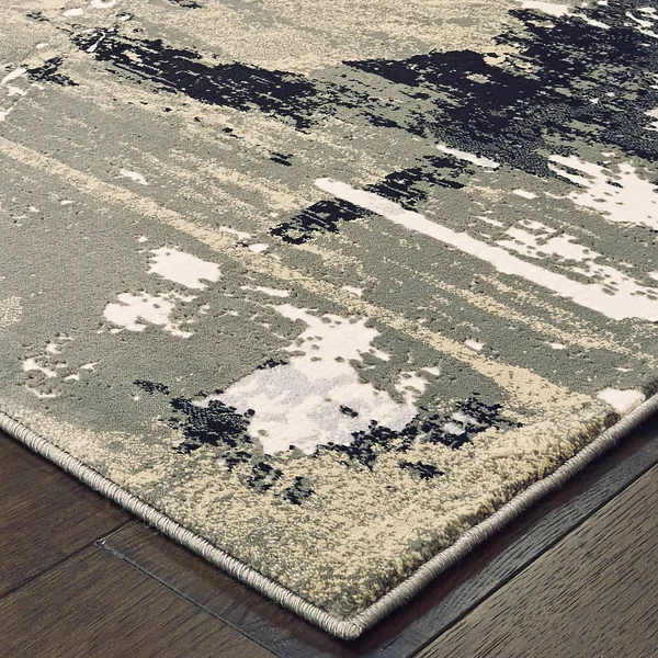 Carbon Loft McHugh Hi-Low Textured Abstract Black and Gold Area Rug - 5&3x22 x 7&6x22 - Black/Gold