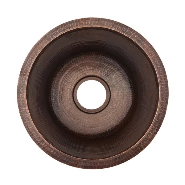 Premier Copper Products 17x22 Round Hammered Copper Bar/Prep Sink - Faucet & Accessories Package