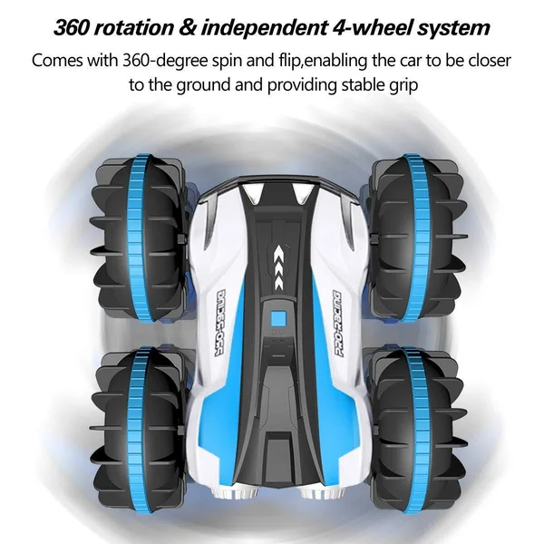 Remote Control Car Boat Truck 4WD 6CH 2.4GHz Land Water 2 in 1 RC Toy Car Multifunction Waterproof Stunt 1:16 Remote Vehicle wit