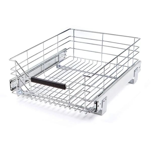 Seville Classics Ultradurable Commercial-Grade Pull-Out Sliding Steel Wire Cabinet Organizer for Shelving with Wheels, 14x22 W x