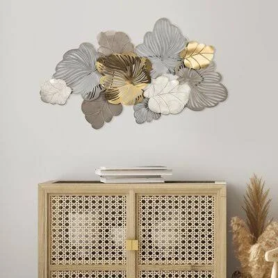 Tropical Leaves Metal Wall D閏or Bay Isle Home