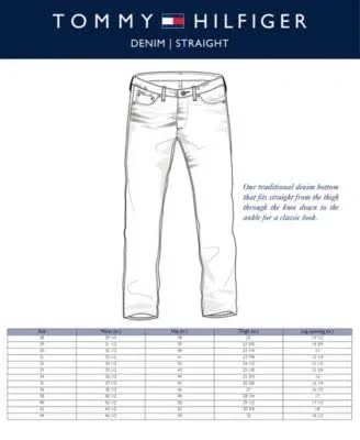 Tommy Hilfiger Mens Vintage Wash Straight Leg Jeans - 927