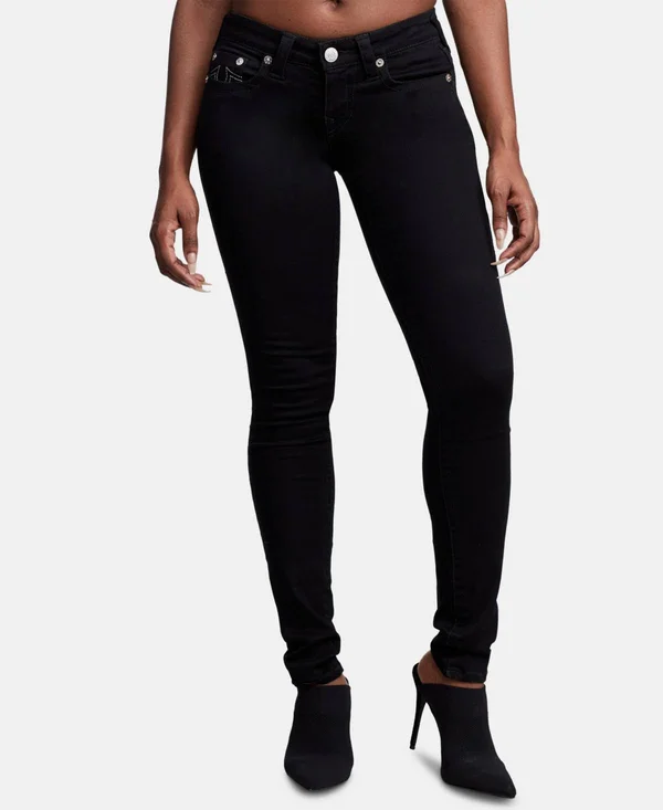 True Religion Stella Black Low-Rise Skinny Jeans - Body Rinse Black