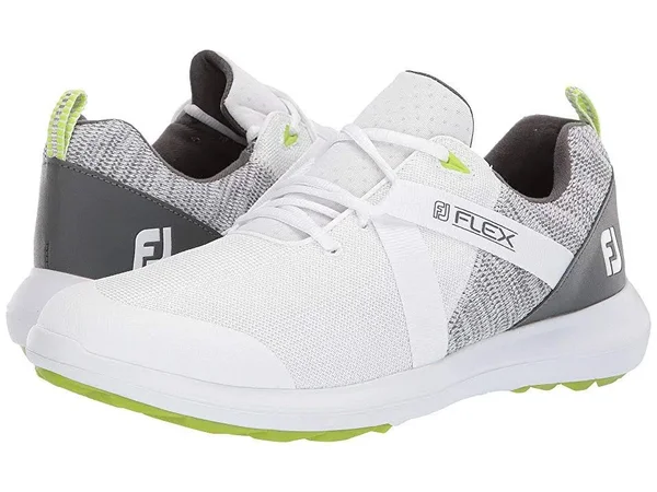Footjoy Men FJ Flex Golf Shoes - White - Size 11 Wide