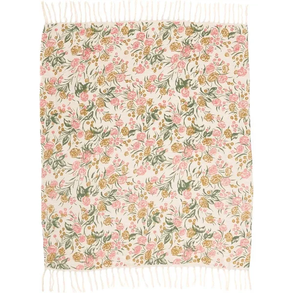 VHC Brands - Madeline Floral Printed Woven Throw 60x50