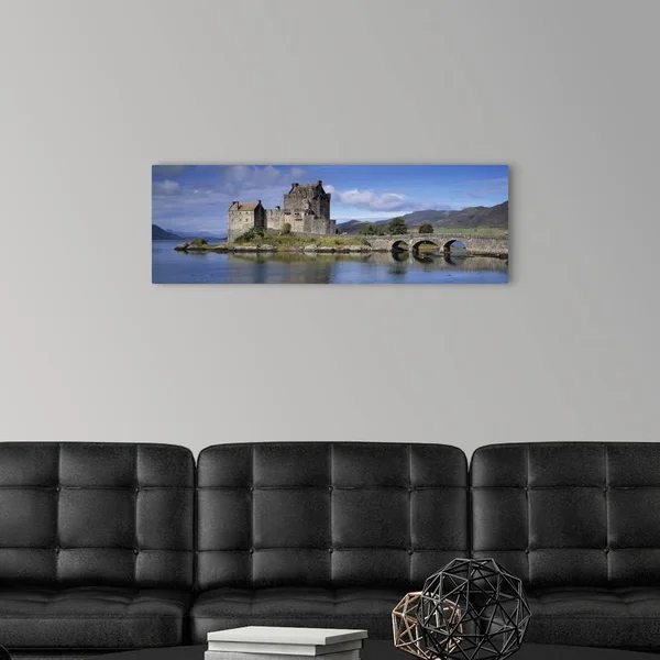 Castle on An Island Eilean Donan Loch Duich Dornie Highlands Region Scotland - Canvas Wall Art, 36x12, Great Big Canvas
