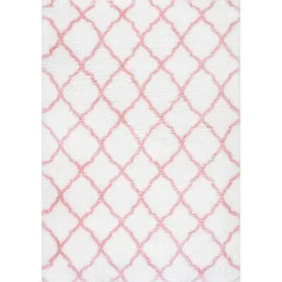 Remerton Geometric White Area Rug Three Posts Baby & Kids Rug Size: Rectangle 5&3x22 x 7&6x22