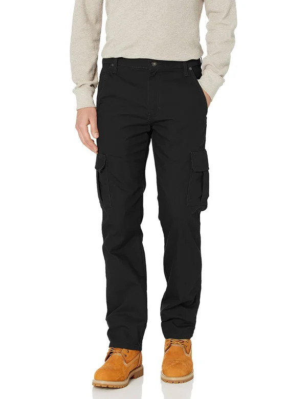Dickies Men's Duck Cargo Pants - DP902, Stonewashed Black