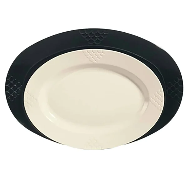 Get Enterprises - OP-630-BK - 30 in x 20 1/4 in Black Oval Sonoma Platter