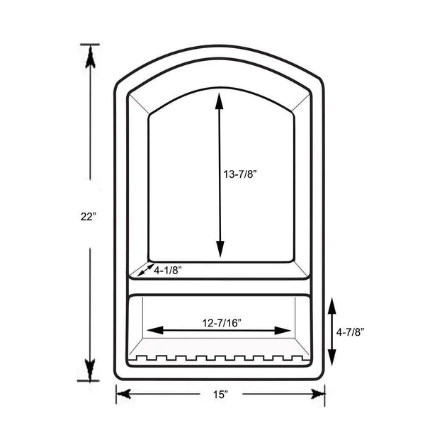 Swan RS-2215-018 Recessed Solid Surface Soap Dish, Bisque, 22x22 x 15x22 x 4 5/16x22