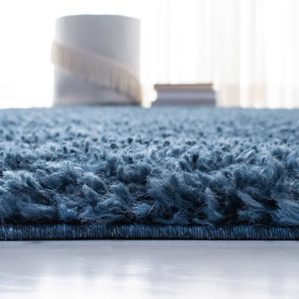 Safavieh August Sophia Solid Plush Shag Area Rug - Navy, 6&7 inch x 6&7 inch Round